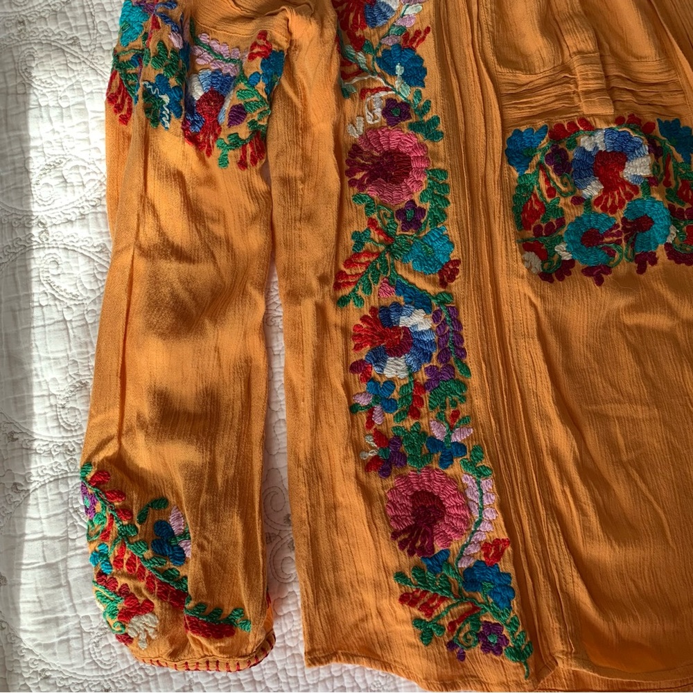 Sundance Floral Embroidered Boho Blouse size M - Picture 6 of 16